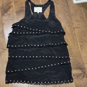 Madison Marcus Black Tank Top with Silver Studs